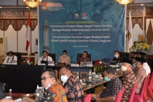 Gubernur Jambi, Dr.H.Al Haris,S.Sos.,M.H. saat mengikuti Rakor P3DN (foto: chi - nhr)