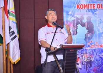 Wali Kota Jambi Syarif Fasha saat memberi kata sambutan (foto: ma)