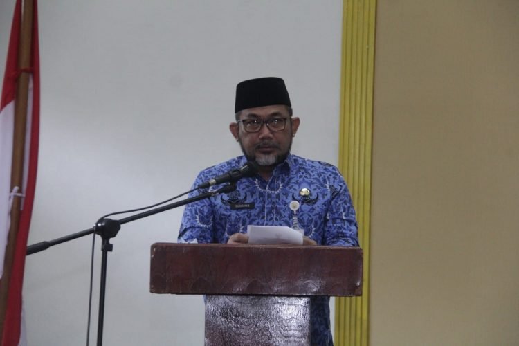 Sekretaris Daerah Provinsi Jambi Sudirman saat mengemukakan sinkronisasi program kerja harus dilaksanakan oleh Pemerintah Provinsi Jambi (Foto: Harun)