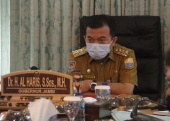 Al Haris saat menyatakan, Pemerintah Provinsi Jambi akan segera menindaklanjuti terkait Pemilu dan Pilkada serentak Tahun 2024 (Foto: Harun)