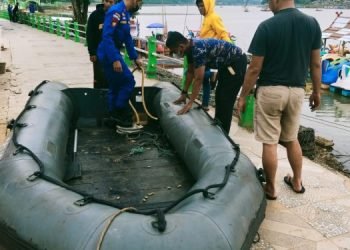 Polda Jambi siagakan Rubber Boat di wisata danau sipin (foto: ist)