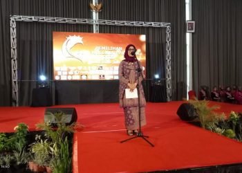 Ketua Dharma Wanita Persatuan Provinsi Jambi Iin Kurniasih saat menyatakan akan terus mendorong Usaha Mikro, Kecil dan Menengah (UMKM) Provinsi Jambi (foto: Agus Supariyanto)