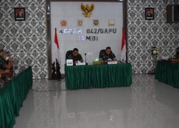 Korem 042/Gapu Terima Kunjungan Tim Wasrik Post Audit dari Inspektorat Kodam II/Swj (foto: dok. Penrem 042/Gapu)