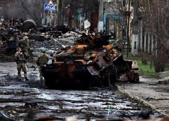 kondisi di kota Bucha, Ukraina (Foto: Reuters)