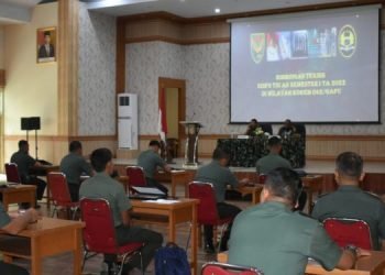 Pelaksanaan Bimtek Sisfo TNI AD Semester 1 Tahun 2022 (foto: Dok Penrem 042/ Gapu)