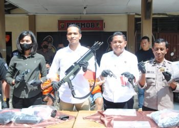 Konferensi pers pengungkapan kasus curas (foto;ist)