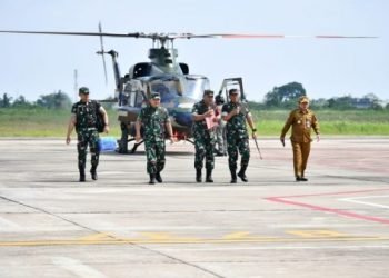 Kasad Jenderal TNI Dr. Dudung Abdurachman saat melaksanakan pemantauan udara Daerah Rawan Karhutla (foto: Dok Dispenad)