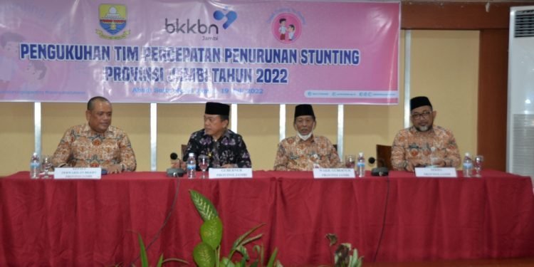 Al Haris pada acara Pengukuhan Tim Percepatan Penurunan Stunting Provinsi Jambi (foto: dok Istimewa)