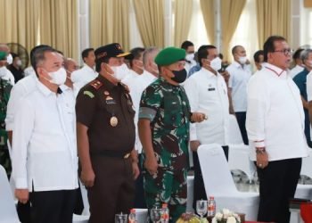Pangdam I/BB, Mayjen TNI Achmad Daniel Chardin, SE, MSi, menghadiri acara pelantikan dan pengukuhan Panitia Inti PB PON XXI/2024 (foto: dok Pendam I/BB)