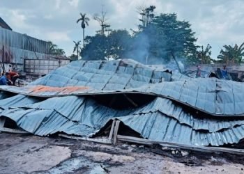 Kondisi Gudang minyak setelah api dipadamkan (dok ist)