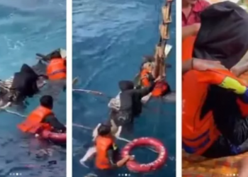 Seorang pria ditemukan usai 10 hari terapung di laut lepas akibat nekat menyeberang dari Parepare, Sulawesi Selatan ke Kalimantan dengan rakit demi mencari pekerjaan. (Instagram/@nenk_updatee)