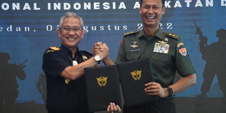 Mayjen TNI Karmin Suharna, S.I.P., M.A., pada acara Launching dan Pembekalan PKS antara Ditjen Bea dan Cukai RI dengan TNI AD (Dok Dispenad)