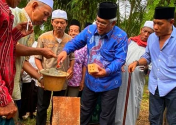 Peletakan batu pertama pembangunan Pondok Pesantren (Ponpes) Mabaul Hidayah Al Islam (Dok istimewa)