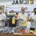 Konferensi pers pengungkapan kasus 4,8 kilogram ganja kering oleh Ditresnarkoba Polda Jambi. (Foto Humas Polda Jambi)