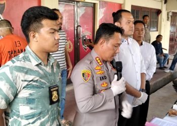 Kapolresta Jambi saat konferensi pers di Mapolresta Jambi pada Selasa, 22 November 2022. (Dok istimewa)