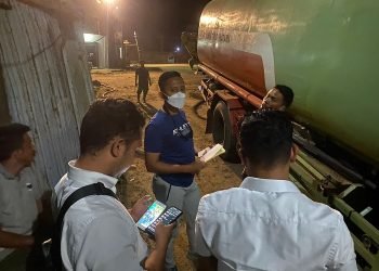 Polisi sedang memeriksa beberapa orang terkait bunker solar ilegal. [dok ist]