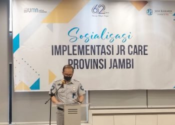 Kepala PT. Jasa Raharja Cabang Jambi, Donny Koesprayitno saat memberi sambutan (dok istimewa)