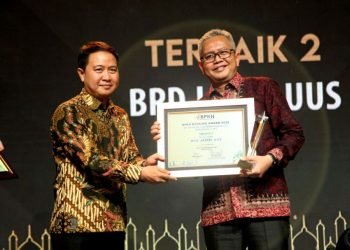 Penghargaan Bank Jambi Syariah terpilih sebagai BPS BPIH (Bank Syariah) Mitra Penempatan Terbaik 2022 (Dok Bank Jambi)