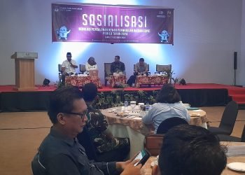 Acara sosialisasi Regulasi Pencalonan Dewan Perwakilan Daerah (DPD) pada Pemilihan Umum (Pemilu) tanhun 2024, yang diselenggarakan KPU Kota Jambi. [Foto Haitami/RJ.COM]