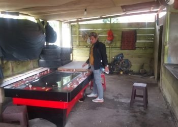 Lokasi yang diduga dijadikan tempat perjudian saat digerebek polisi pada Selasa, 3 Januari 2023 di Kota Jambi, (foto Realitajambi.com/Nasution)