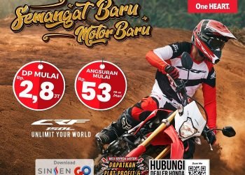 Poster promo sepeda motor Honda New CRF150L. (Foto Sinsen)