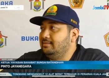 Pinto Jayanegara, Wakil Ketua DPRD Provinsi Jambi yang juga Ketua Ormas MKGR Provinsi Jambi dan Ketua Yayasan Sahabat Sungai Batanghari (YSSB). (Foto Jambi TV)