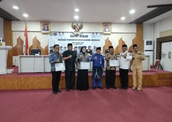 Rapat Kerja Asosiasi Pemerintah Desa Seluruh Indonesia (APDESI) Provinsi Jambi, Kamis (5/1/2023). (Foto RJ.COM/Haitami)