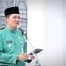 Wakil Wali Kota Sungaipenuh Alvia Santoni memimpin upacara peringatan Hari Ulang Tahun (HUT) ke-66 Provinsi Jambi tahun 2023, di lapangan Kantor Wali Kota Sungaipenuh, Jumat (6/1/2023). (Foto RJ.COM/Haitami)