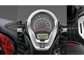 Tampilan baru beberapa bagian dari New Honda Scoopy. (Foto Sinsen/Ajeng)