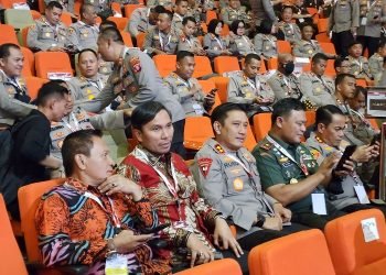 Kapolda Jambi terlihat menghadiri Rakornas Kepala Daerah dan Fokopimda se-Indonesia, Selasa (17/1/2023). (Foto Humas Polda Jambi)
