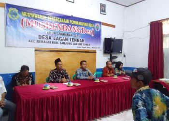 Musrenbang Desa Lagan Tengah, Kecamatan Geragai, Tanjab Timur, Kamia (19/1/2023). (Foto RJ.COM/Haitami)