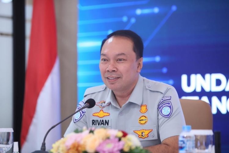Direktur Utama Jasa Raharja Rivan A. Purwantono saat memberi sambutan (dok  Humas Jasa Raharja/Riska)