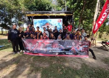 Kegiatan Nobar WSBK 2023 yang digelar Sinsen bersama IMHJ di Danau Tangkas, Muarojambi, Minggu (5/3/2023). (Foto Sinsen/Ajeng)