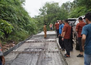 Gubernur Al Haris saat meninjau ruas jalan Provinsi Pelawan Batang Asai, Kamis (9/3/2023). (Dok. Jernih/Fey)
