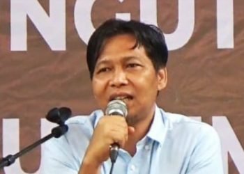 Ketua DPRD Tanjab Timur, Mahruf SE saat menghadiri pelantikan PPS di Gedung PKK Tanjab Timur, Selasa (24/01/2023). (Dok. RJ.COM/Haitami)