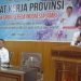 Ketua ISSI Provinsi Jambi, Ali Sadikin saat menyampaikan kata sambutan pada Rakerprov 2023 di Gedung KONI Provinsi Jambi, Pasar Kota Jambi, Sabtu (18/03/2023). (dok Ramadani)