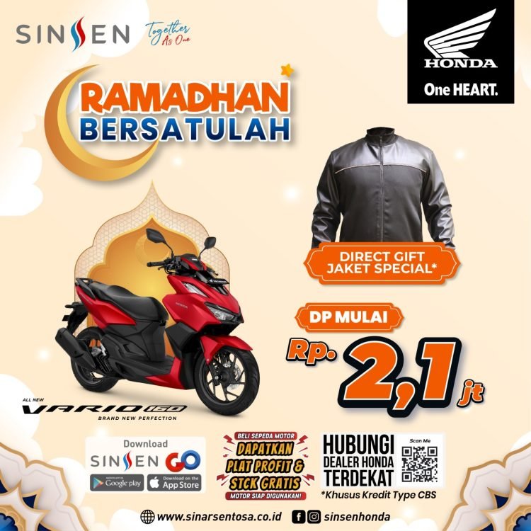 Banner Promo New Honda Vario 160, DP Ringan dan Gratis Jaket Spesial (Dok. Sinsen)