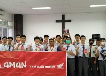 Kegiatan Kampanyekan Keselamatan Berkendara oleh PT Sinar Sentosa Primatama (Sinsen) main dealer sepeda motor Honda di Provinsi Jambi, Rabu (29/03/2023). (Dok. Sinsen/Ajeng)