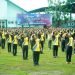 Korem 042/Gapu bersama Kepolisian Daerah Jambi menggelar olahraga bersama bertempat di lapangan Makorem. Selasa (09/05/2023). (Dok. Penrem 042/Gapu)