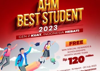 Banner AHM Best Student bertajuk “Gen Z Kuat, Indonesia Hebat” yang ditujukan bagi seluruh siswa/i SMA/SMK/MA di Provinsi Jambi (Dok. Sinsen Jambi)