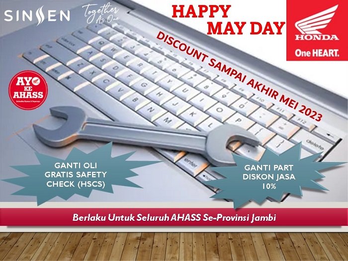 Banner Promo AHASS Happy May Day dari Sinsen Jambi (Dok. Sinsen Jambi)