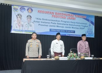 Kabid Humas Polda Jambi Hadiri Pembukaan Kegiatan BAKOHUMAS Tingkat Provinsi Jambi di Aula Hotel Wiltop Jambi, Selasa (18/07/2023). (Dok. Humas Polda Jambi)