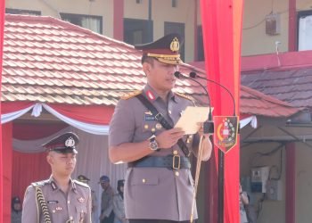 Kapolda Jambi Pimpin Upacara Pembukaan Pendidikan dan Pembentukan Bintara Polri di Lapangan SPN Polda Jambi, Selasa (25/07/2023). (Dok. Humas Polda Jambi)