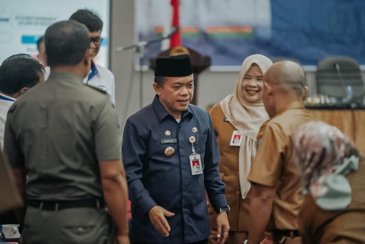 Rakor dan Reviu Evaluasi LPPD Kabupaten/Kota se Provinsi Jambi Tahun 2023 di Shang Ratu Hotel Jambi, Selasa (25/07/2023). (Dok. Diskominfo/Harun)