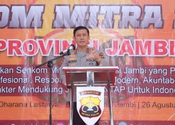 Kapolda Jambi Membuka Musprov ke - 4 Senkom Mitra Polri, bertempat di Gedung Dharana Lastarya BNN Provinsi Jambi, Sabtu (25/8/2023).(dok.Humas Polda Jambi)