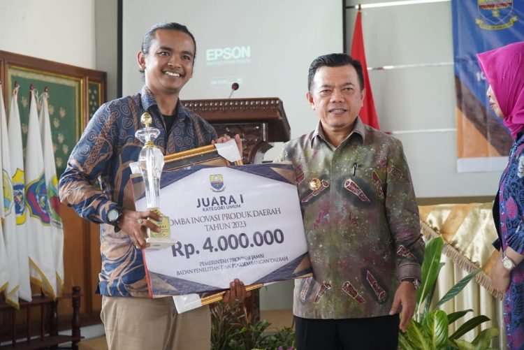 Penutupan kegiatan Apresiasi dan Penganugerahan Pemenang Lomba Inovasi Produk Daerah di Aula Balitbangda Provinsi Jambi, Kamis, (10/08/2023). (Foto: Harun - kominfo)