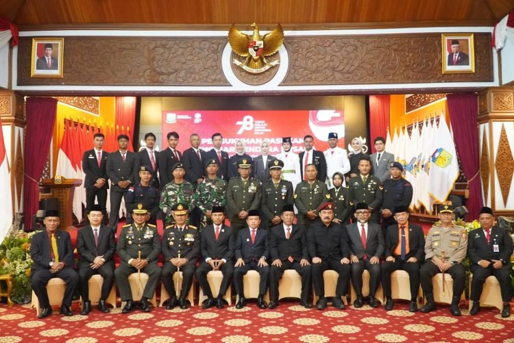 Pengukuhan Calon Paskibraka Provinsi Jambi Tahun 2023 di Auditorium Rumah Dinas Gubernur Jambi, Selasa (15/08/2023) (Foto: Diskominfo/Harun)