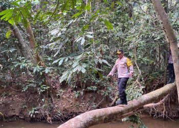 Kapolres Tebo Bersama Masyarakat Melaksanakan Patroli di Lokasi Titik Hotspot di Desa Suo-Suo. Senin, (04/09/2023). (Dok. Humas Polres Tebo)