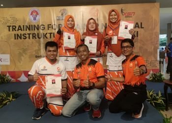 Instruktur Kebugaran dari Jambi , Coach Noe Raih Juara 3 Nasional di Training For Trainer Nasional Instruktur Kebugaran ORKI di Bogor, Sabtu (21/10/2023). (Dok. Hadian)