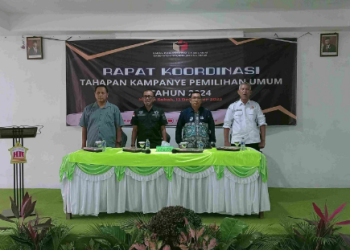 Bawaslu Tanjab Timur Gelar Rakor Tahapan Kampanye Pemilu 2024 di hotel Aulia, Rabu (13/12/2023).
